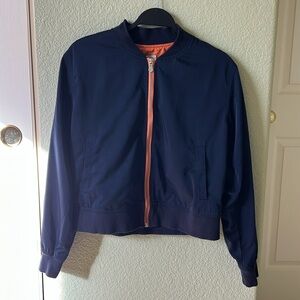 Sofia Vergard Navy Bomber Jacket Size M
